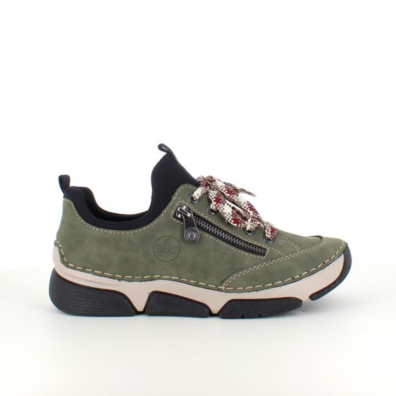 Grøn sneakers fra Rieker med god stødabsorbering