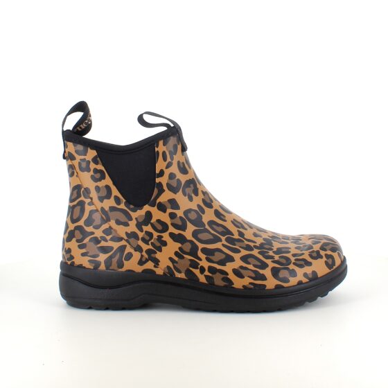 Green Comfort gummistøvle i leopardprint med svangstøtte