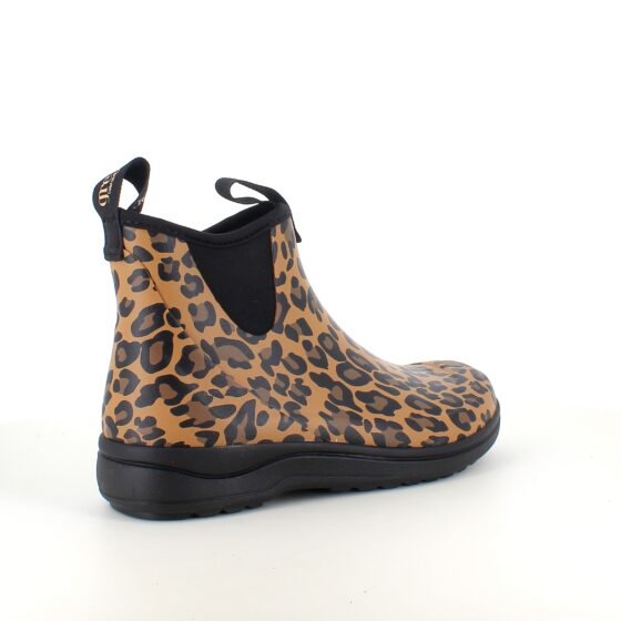 Green Comfort gummistøvle i leopardprint med svangstøtte