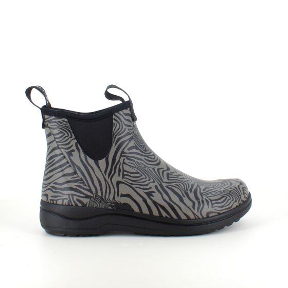 Green Comfort gummistøvle i zebraprint med svangstøtte